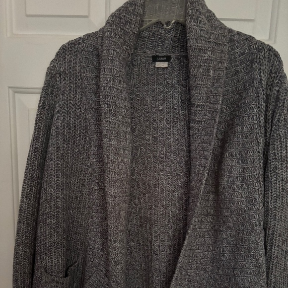 Heavy J.Crew Black & White Sweater w/Pockets and Wide Collar Size XS - Picture 1 of 8
